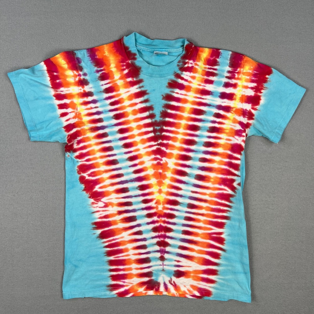 VTG Blank Tie Dye T‎ Shirt Fits Small Stedman Super Hi-Cru 1980s Cotton USA